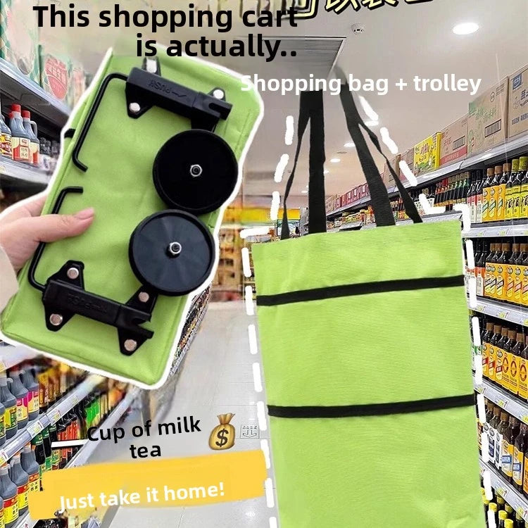 Folding Shopping Pull Cart Trolley Bag with Wheels