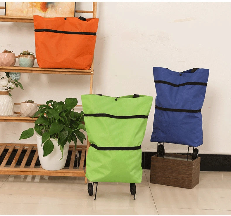Folding Shopping Pull Cart Trolley Bag with Wheels
