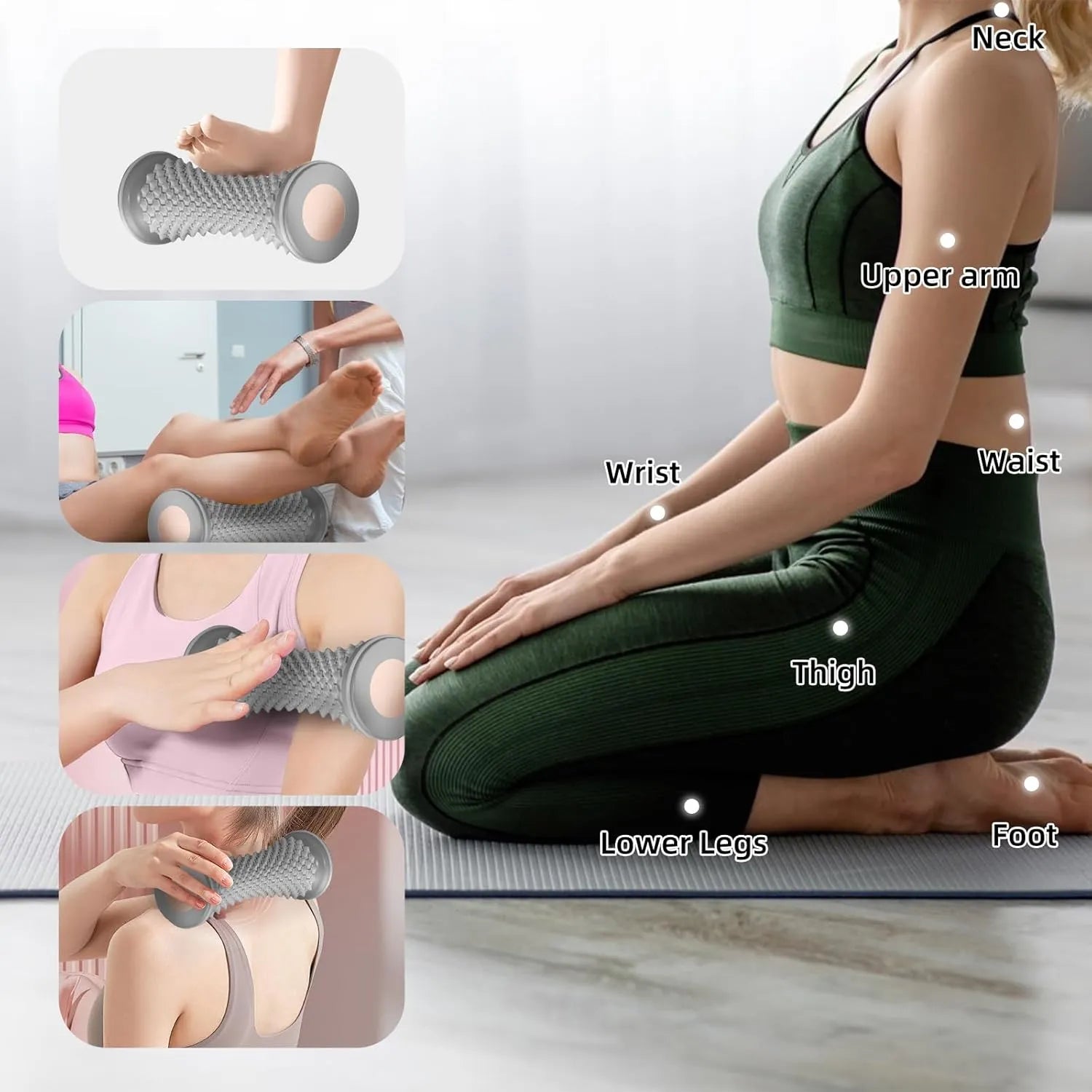 TPR Foot Massager Roller Plantar Fascia Massager - Ergonomic Foot Roller for Deep Tissue Relief | Reflexology Tool for Muscle Relaxation & Home Fitness