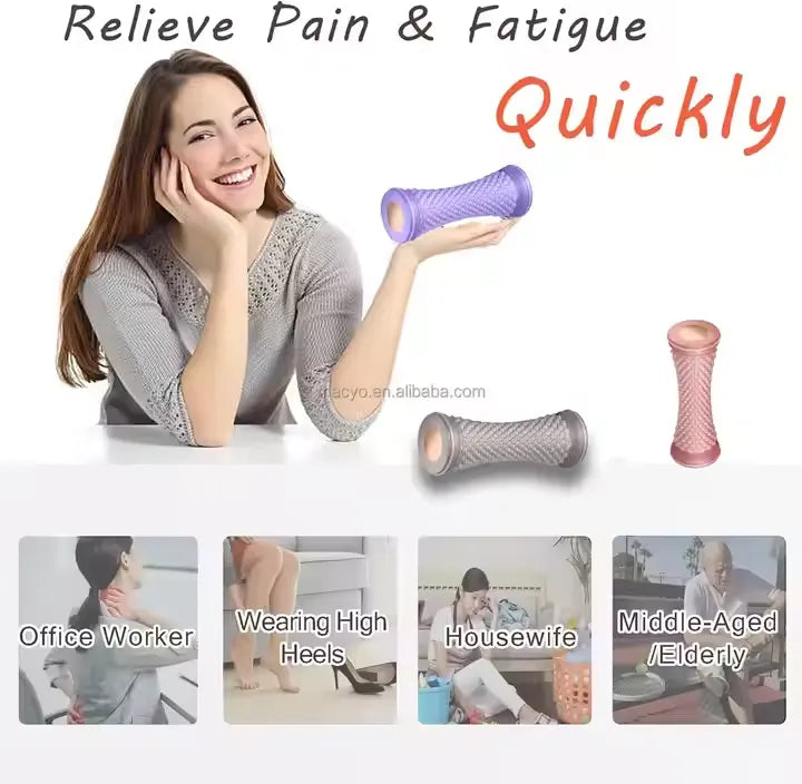 TPR Foot Massager Roller Plantar Fascia Massager - Ergonomic Foot Roller for Deep Tissue Relief | Reflexology Tool for Muscle Relaxation & Home Fitness
