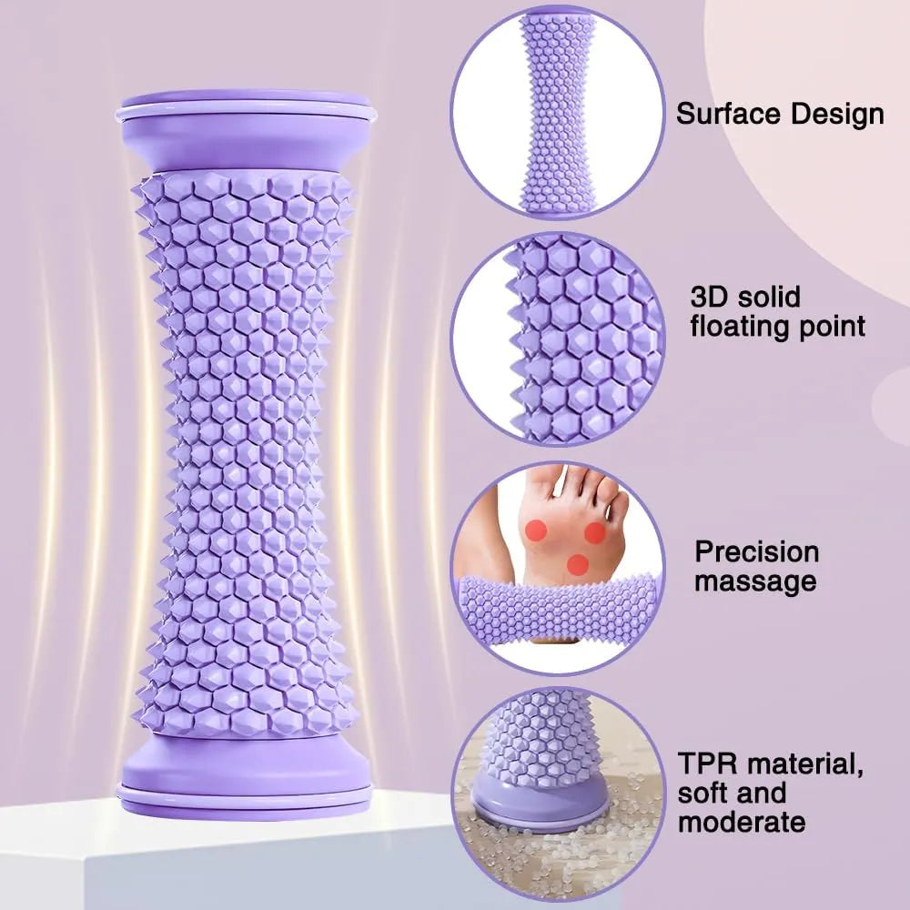 TPR Foot Massager Roller Plantar Fascia Massager - Ergonomic Foot Roller for Deep Tissue Relief | Reflexology Tool for Muscle Relaxation & Home Fitness