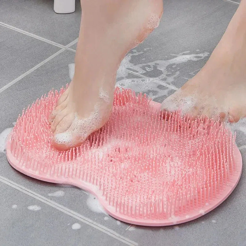 Silicone Foot Shower Massager & Scrubber Pad with Suction Cups – TPR Acupressure Mat for Feet & Body | Exfoliates, Improves Circulation, Odor Control (Medium & Large Sizes)