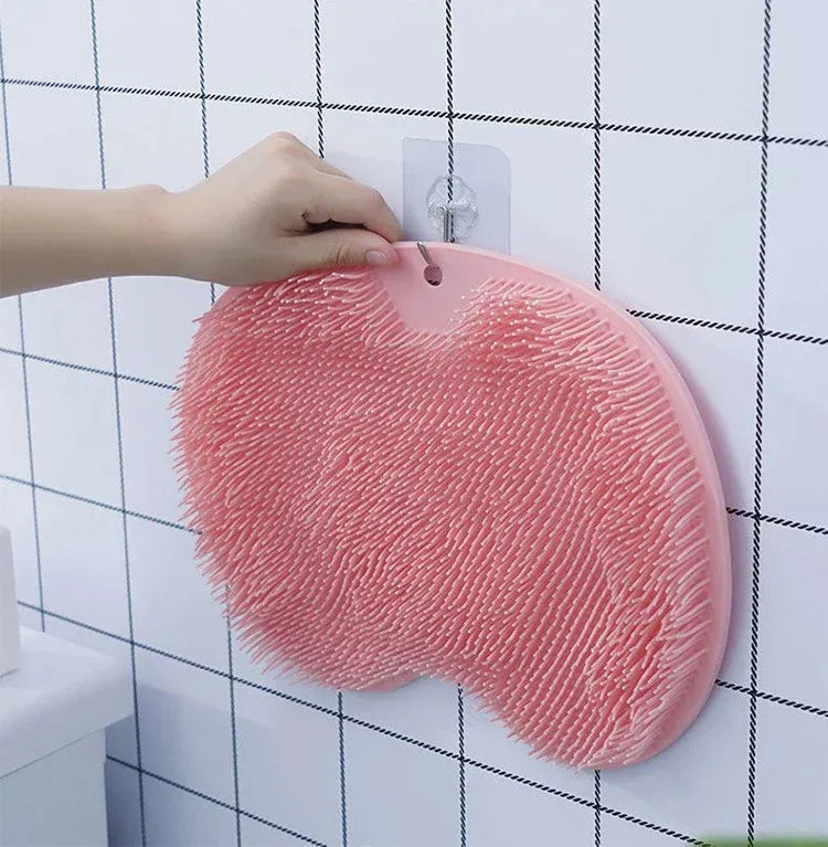 Silicone Foot Shower Massager & Scrubber Pad with Suction Cups – TPR Acupressure Mat for Feet & Body | Exfoliates, Improves Circulation, Odor Control (Medium & Large Sizes)