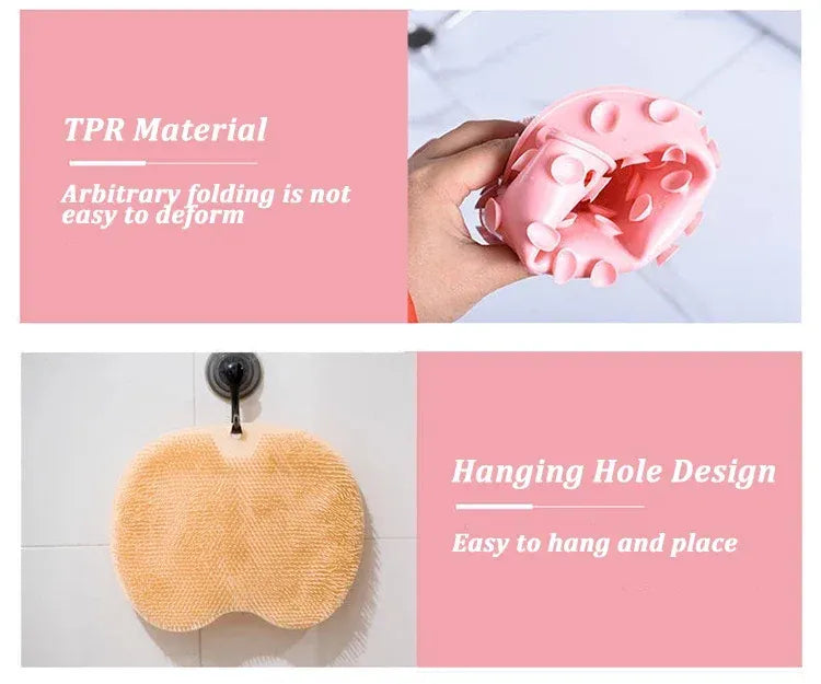 Silicone Foot Shower Massager & Scrubber Pad with Suction Cups – TPR Acupressure Mat for Feet & Body | Exfoliates, Improves Circulation, Odor Control (Medium & Large Sizes)