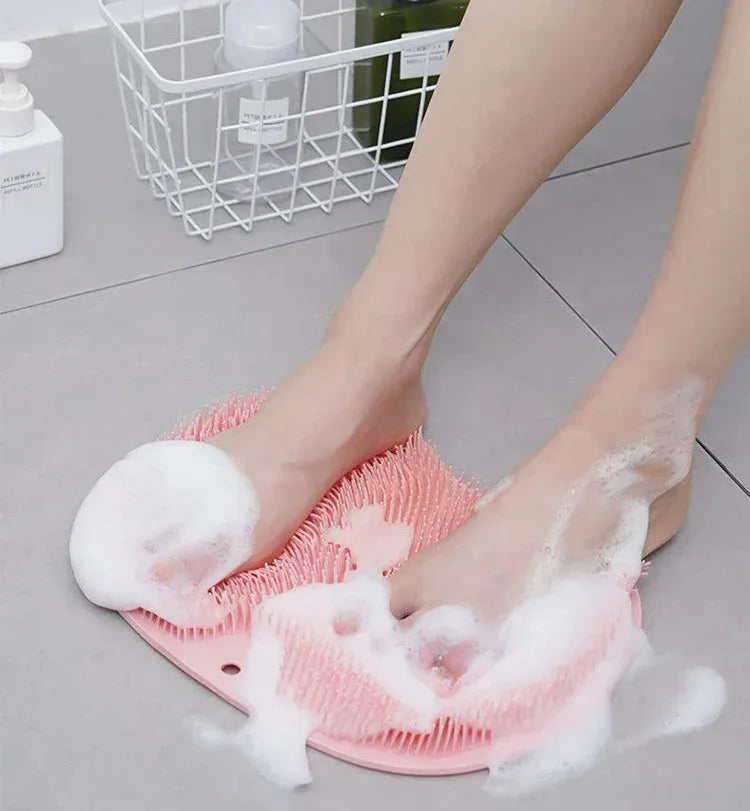 Silicone Foot Shower Massager & Scrubber Pad with Suction Cups – TPR Acupressure Mat for Feet & Body | Exfoliates, Improves Circulation, Odor Control (Medium & Large Sizes)