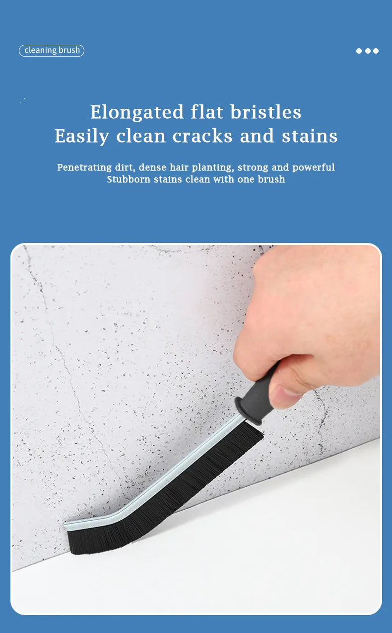 2pcs Gap Cleaning Brush Set - Durable Grout & Corner Scrubber with Long Handle for Tile, Bathroom, Kitchen & Window Tracks