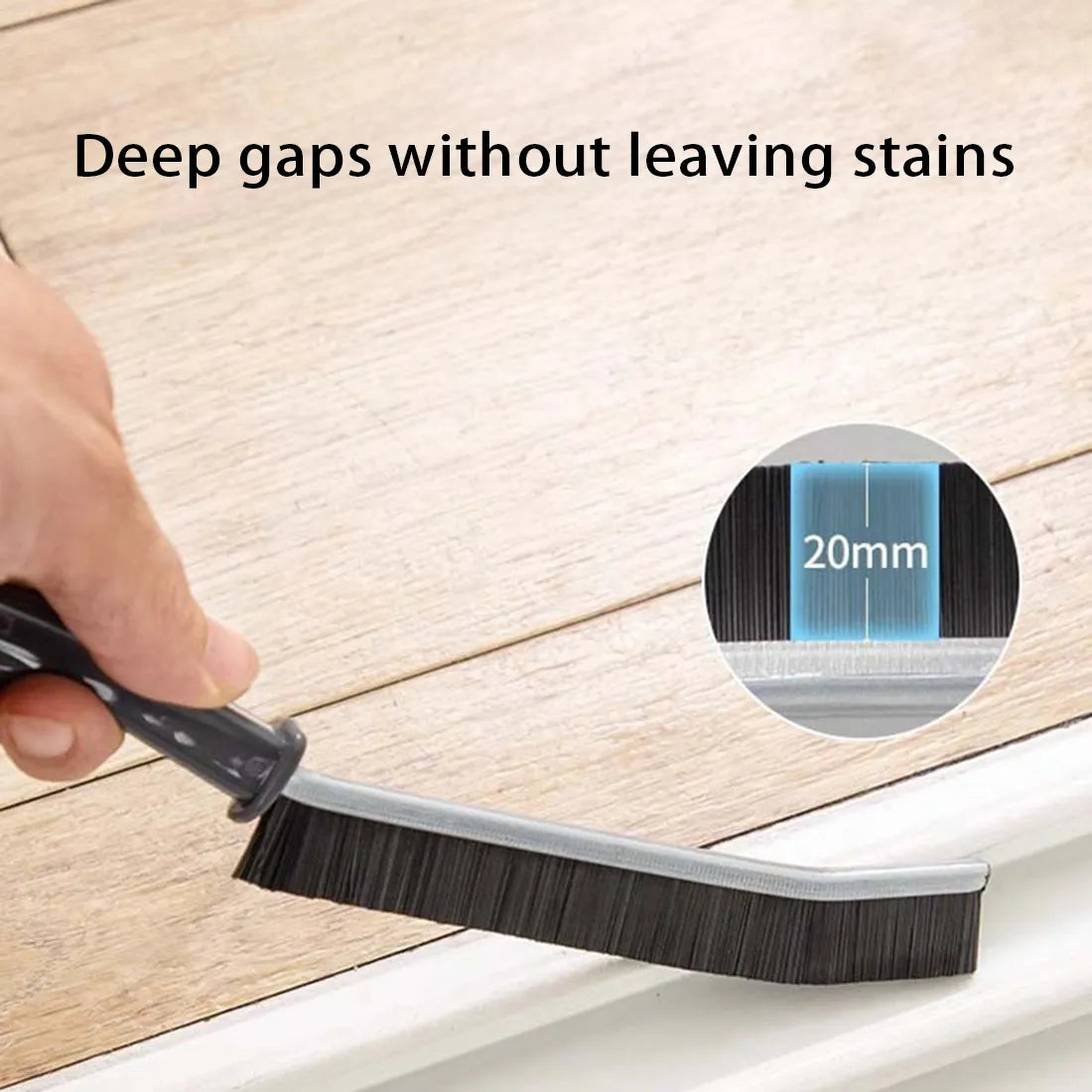 2pcs Gap Cleaning Brush Set - Durable Grout & Corner Scrubber with Long Handle for Tile, Bathroom, Kitchen & Window Tracks