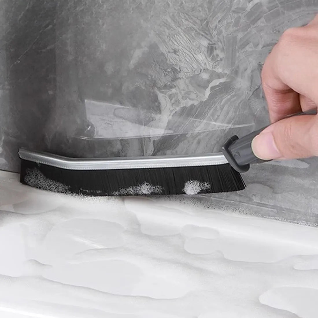 2pcs Gap Cleaning Brush Set - Durable Grout & Corner Scrubber with Long Handle for Tile, Bathroom, Kitchen & Window Tracks