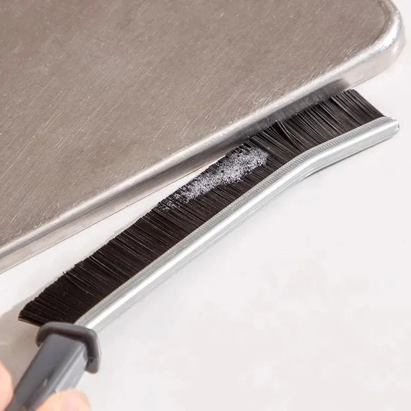 2pcs Gap Cleaning Brush Set - Durable Grout & Corner Scrubber with Long Handle for Tile, Bathroom, Kitchen & Window Tracks