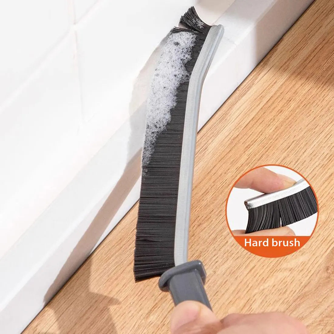 2pcs Gap Cleaning Brush Set - Durable Grout & Corner Scrubber with Long Handle for Tile, Bathroom, Kitchen & Window Tracks