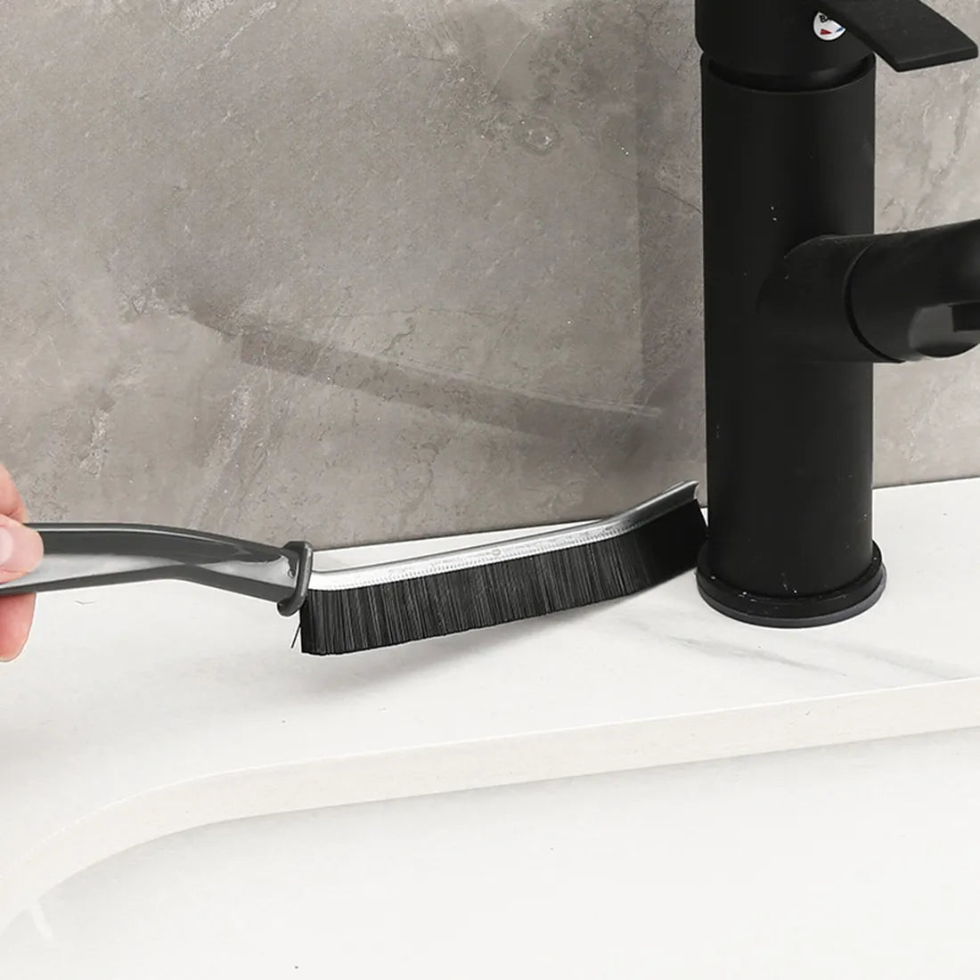 2pcs Gap Cleaning Brush Set - Durable Grout & Corner Scrubber with Long Handle for Tile, Bathroom, Kitchen & Window Tracks