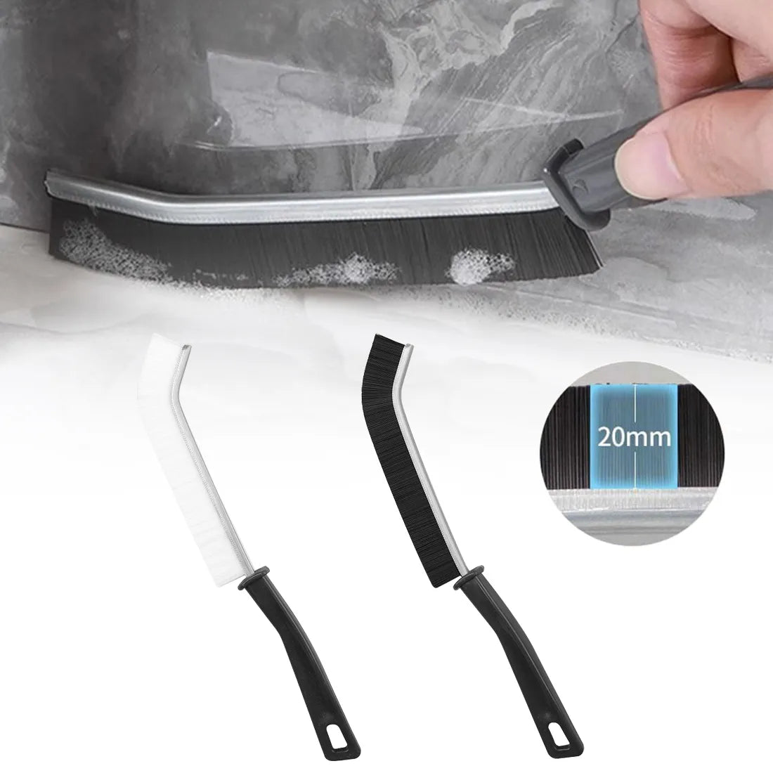 2pcs Gap Cleaning Brush Set - Durable Grout & Corner Scrubber with Long Handle for Tile, Bathroom, Kitchen & Window Tracks