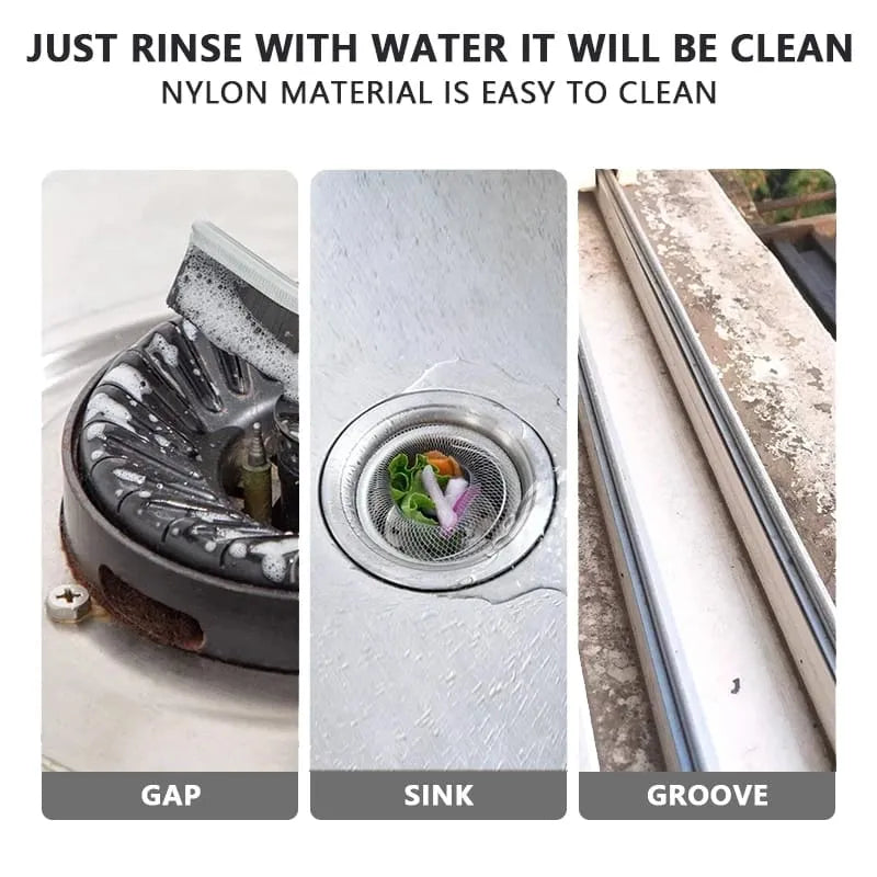 2pcs Gap Cleaning Brush Set - Durable Grout & Corner Scrubber with Long Handle for Tile, Bathroom, Kitchen & Window Tracks