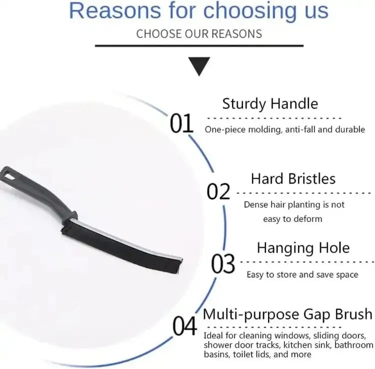 2pcs Gap Cleaning Brush Set - Durable Grout & Corner Scrubber with Long Handle for Tile, Bathroom, Kitchen & Window Tracks