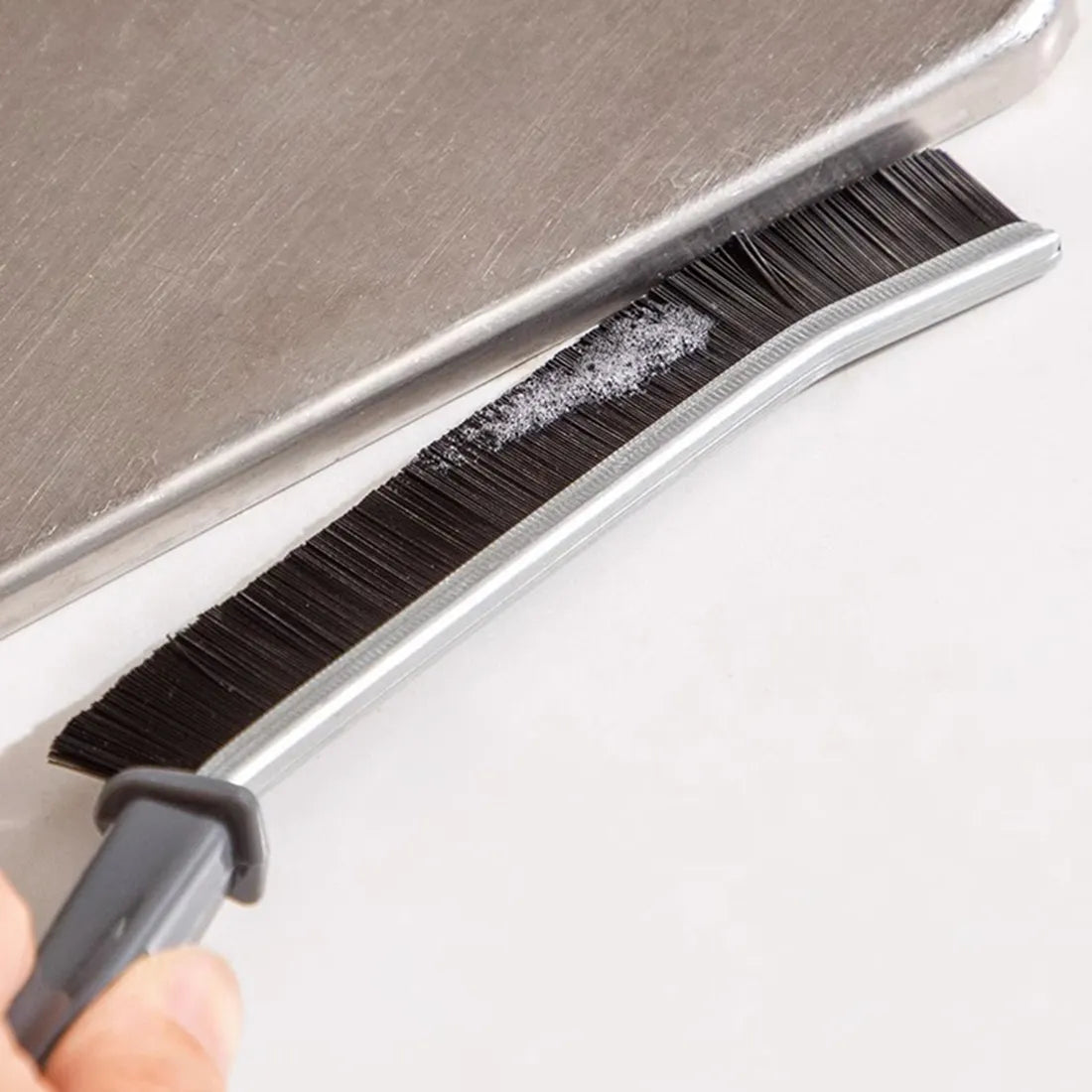 2pcs Gap Cleaning Brush Set - Durable Grout & Corner Scrubber with Long Handle for Tile, Bathroom, Kitchen & Window Tracks