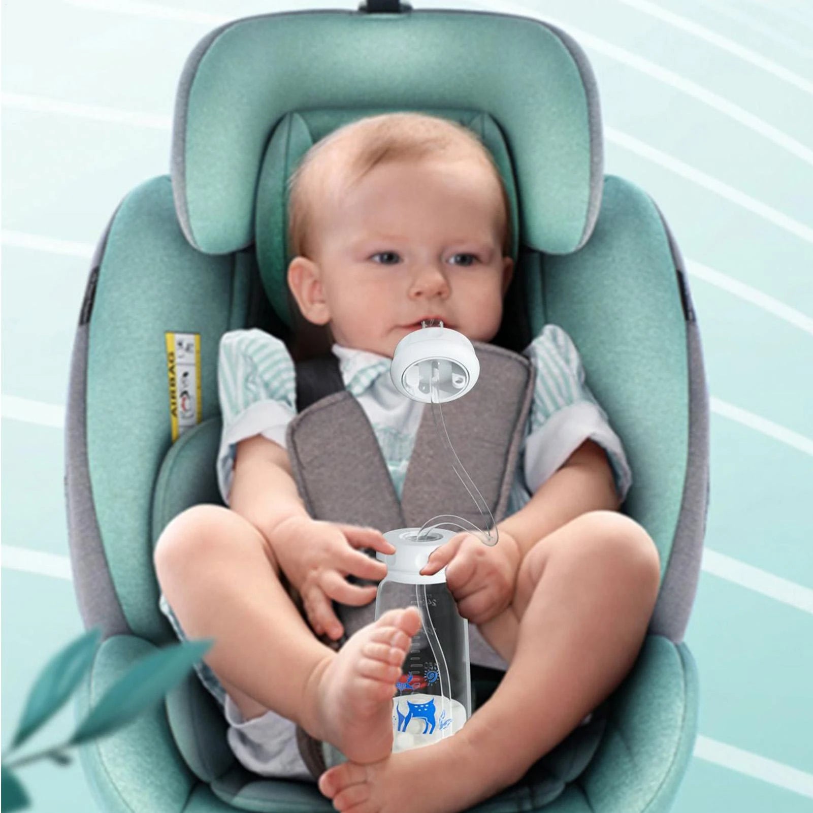 3-in-1 Hands-Free Baby Feeding Bottle with Tube | Anti-Colic BPA-Free Silicone Wide Neck Milk Storage Bottle | Self-Feeding Gravity Straw Bottle 240ML