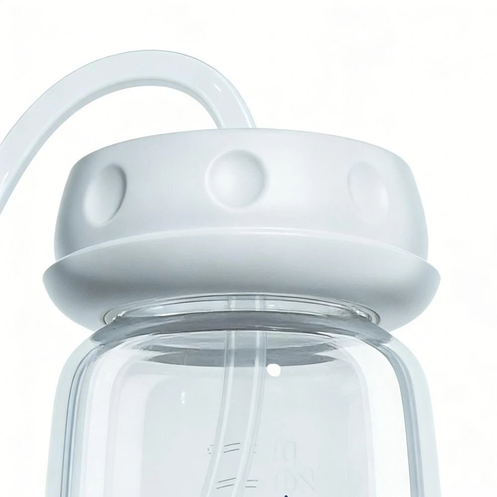 3-in-1 Hands-Free Baby Feeding Bottle with Tube | Anti-Colic BPA-Free Silicone Wide Neck Milk Storage Bottle | Self-Feeding Gravity Straw Bottle 240ML