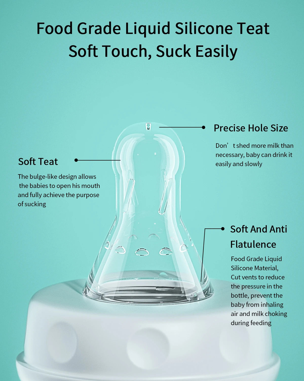 3-in-1 Hands-Free Baby Feeding Bottle with Tube | Anti-Colic BPA-Free Silicone Wide Neck Milk Storage Bottle | Self-Feeding Gravity Straw Bottle 240ML