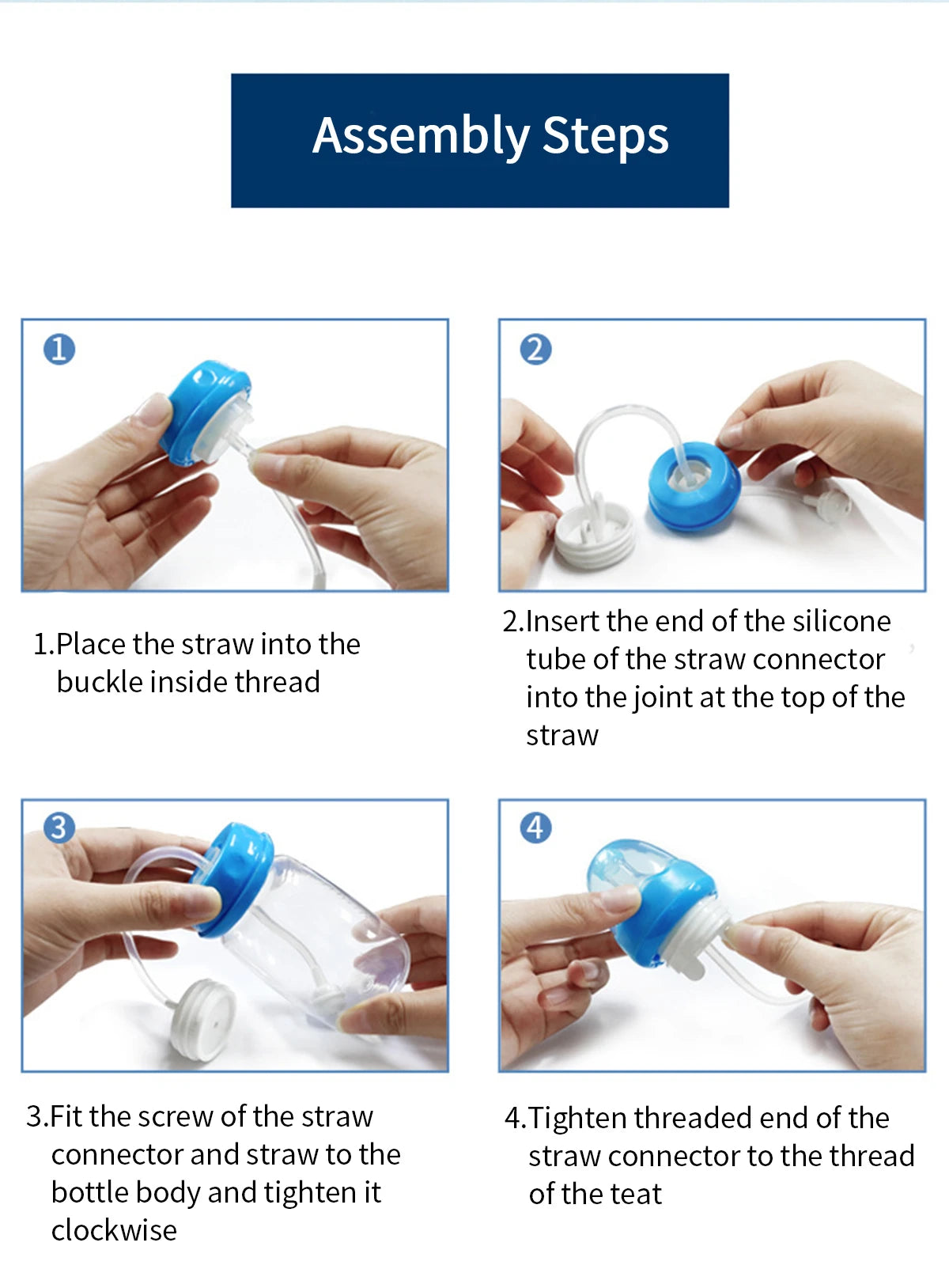 3-in-1 Hands-Free Baby Feeding Bottle with Tube | Anti-Colic BPA-Free Silicone Wide Neck Milk Storage Bottle | Self-Feeding Gravity Straw Bottle 240ML