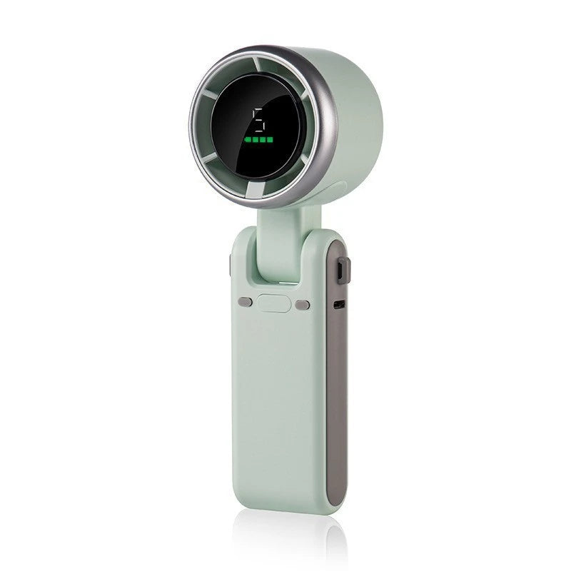 High Speed Turbo Rechargeable Handheld Fan – 5 Speed Digital Display Hanging Fan