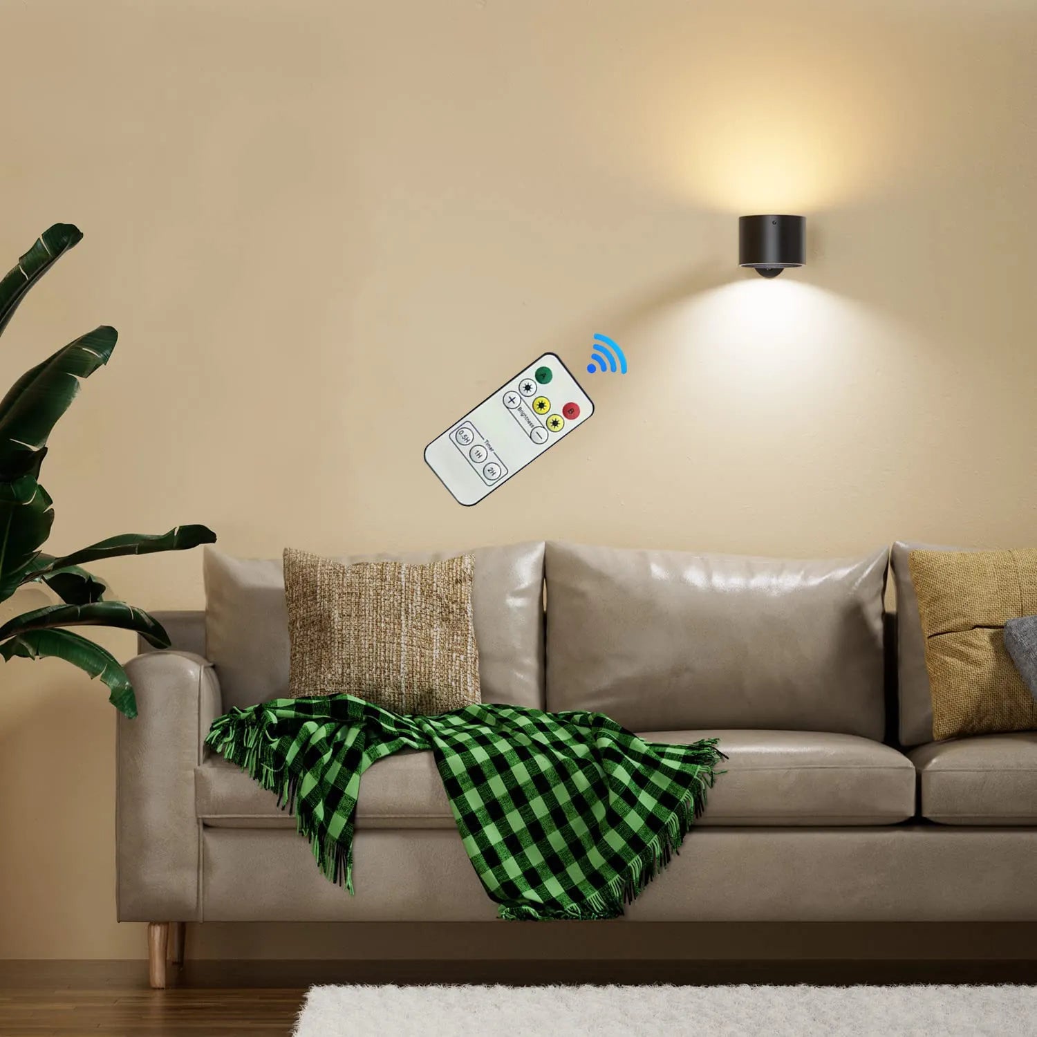 Magnetic LED Wall Lamp - 360° Rotatable Touch Control Night Light for Bedroom & Living Room