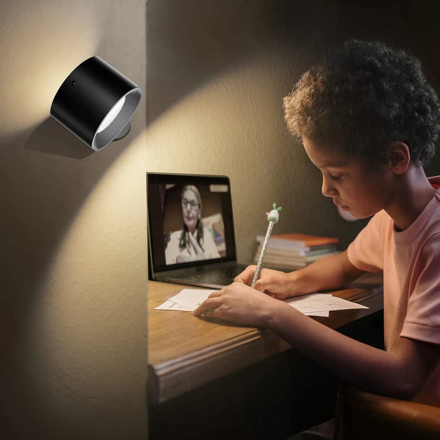 Magnetic LED Wall Lamp - 360° Rotatable Touch Control Night Light for Bedroom & Living Room
