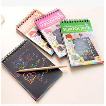 Magic Color Rainbow Scratch Paper Notebook - 10 Sheets - Kids DIY Crafting Toy