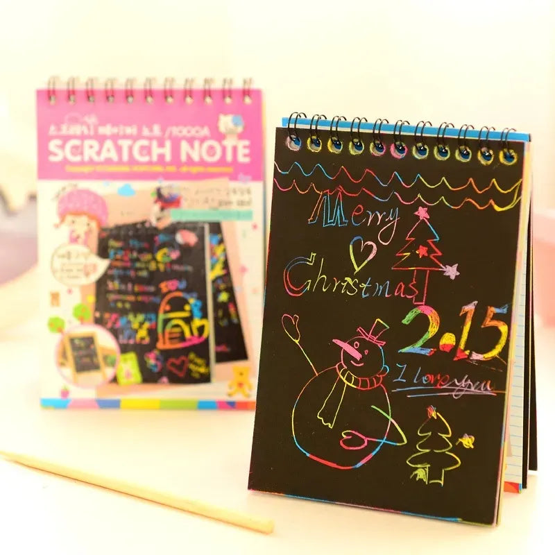 Magic Color Rainbow Scratch Paper Notebook - 10 Sheets - Kids DIY Crafting Toy
