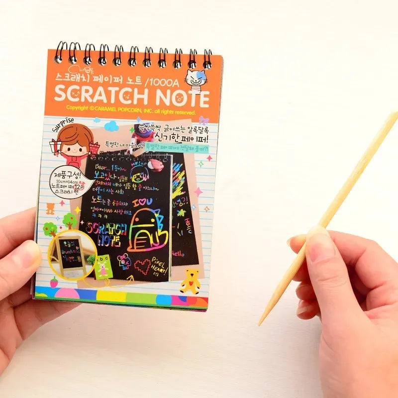 Magic Color Rainbow Scratch Paper Notebook - 10 Sheets - Kids DIY Crafting Toy