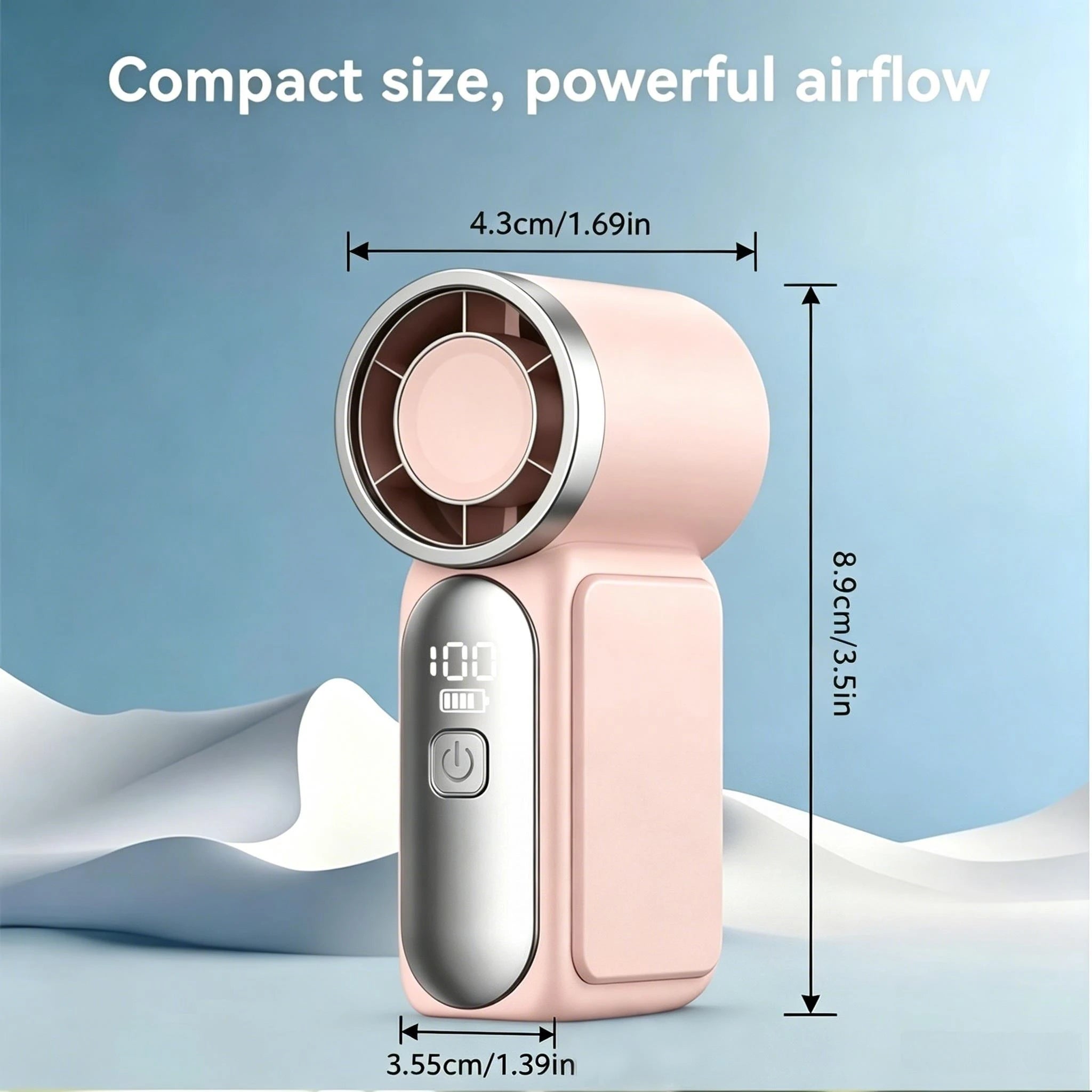 Mini Handheld Turbo Fan – 5-Speed USB Type-C Rechargeable Portable Cooling Fan