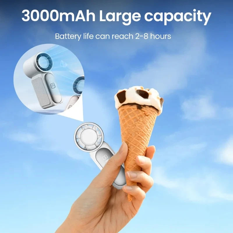 Mini Handheld Turbo Fan – 5-Speed USB Type-C Rechargeable Portable Cooling Fan