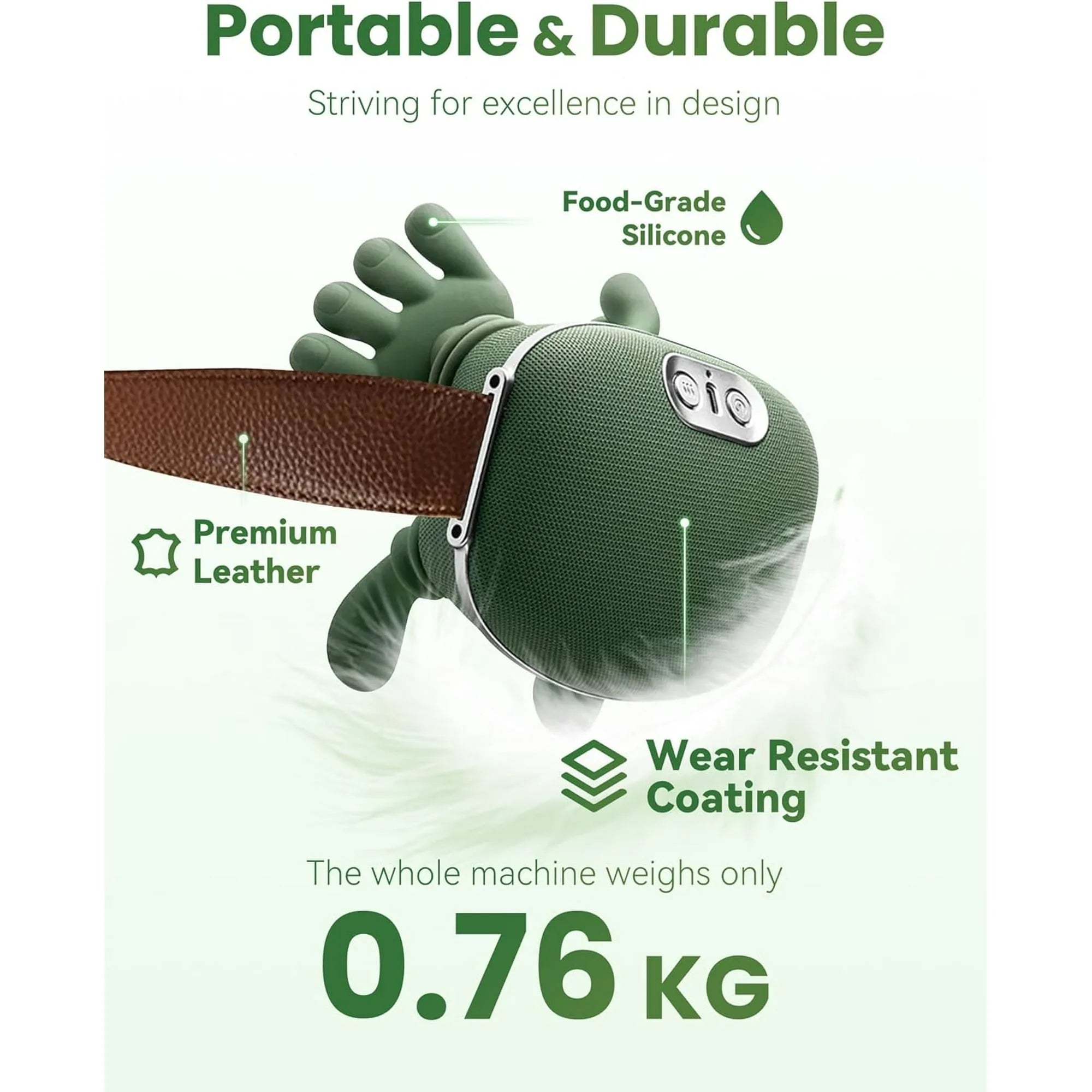 Neck & Back Massager with Heat – Cordless Deep Tissue Shiatsu Massager, 3-Speed Kneading, Dual Temperature Levels, Portable Cervical Pain Relief Device