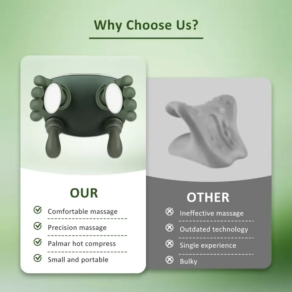 Neck & Back Massager with Heat – Cordless Deep Tissue Shiatsu Massager, 3-Speed Kneading, Dual Temperature Levels, Portable Cervical Pain Relief Device