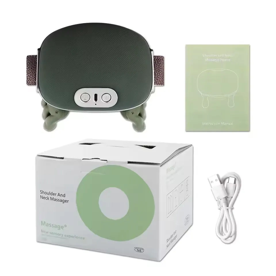 Neck & Back Massager with Heat – Cordless Deep Tissue Shiatsu Massager, 3-Speed Kneading, Dual Temperature Levels, Portable Cervical Pain Relief Device