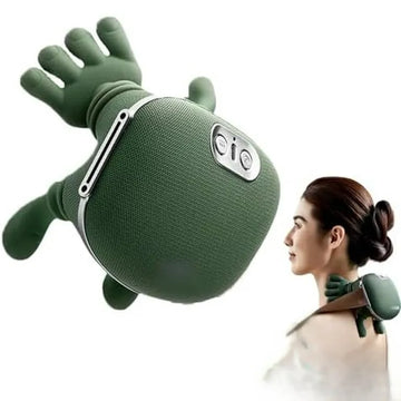 Neck & Back Massager with Heat – Cordless Deep Tissue Shiatsu Massager, 3-Speed Kneading, Dual Temperature Levels, Portable Cervical Pain Relief Device