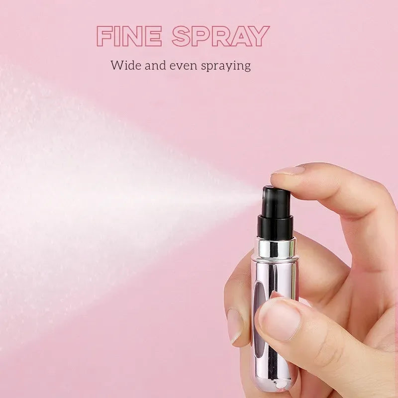 Portable 5ml Aluminum Mini Perfume Atomizer - Travel Refillable Spray Bottle