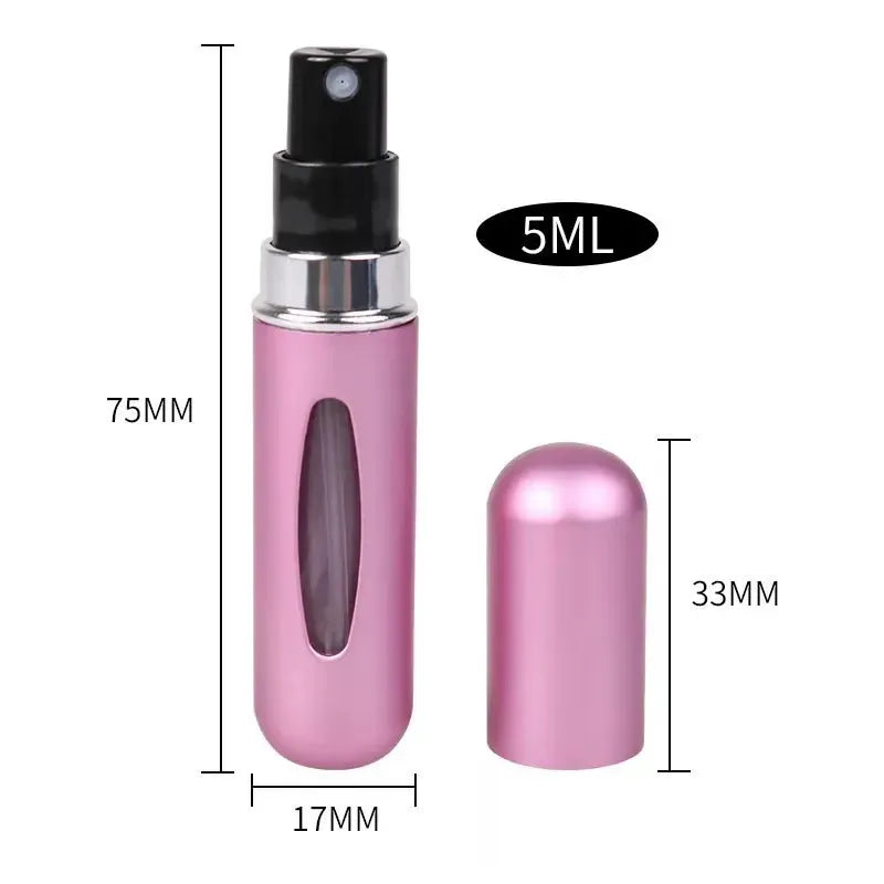 Portable 5ml Aluminum Mini Perfume Atomizer - Travel Refillable Spray Bottle
