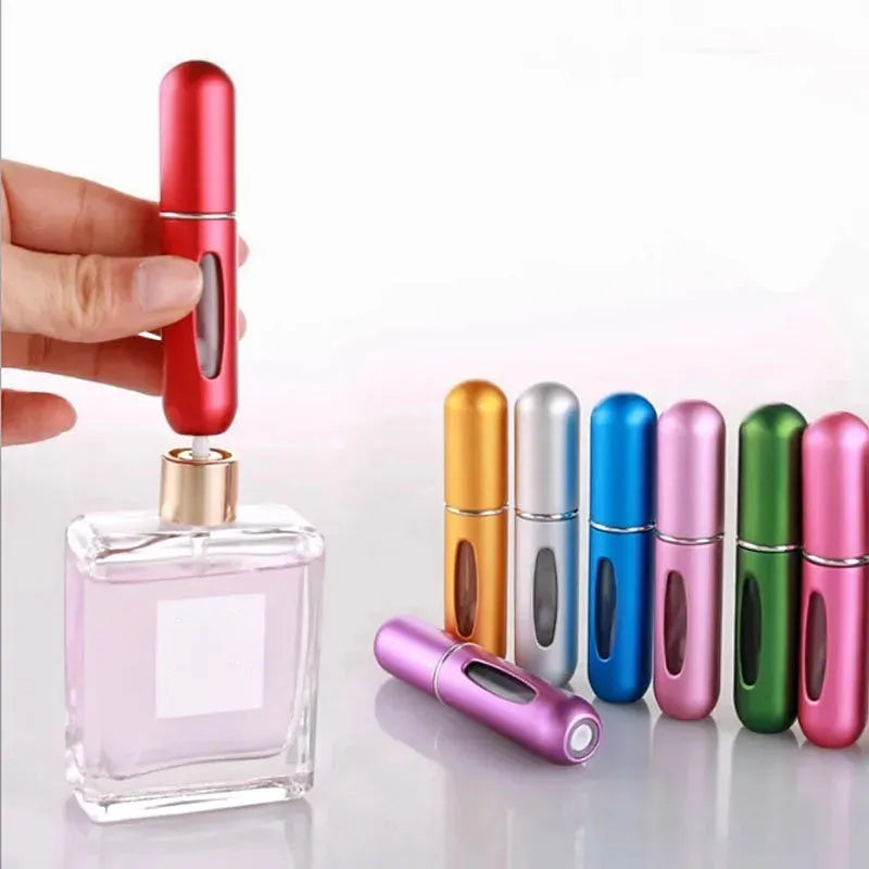 Portable 5ml Aluminum Mini Perfume Atomizer - Travel Refillable Spray Bottle
