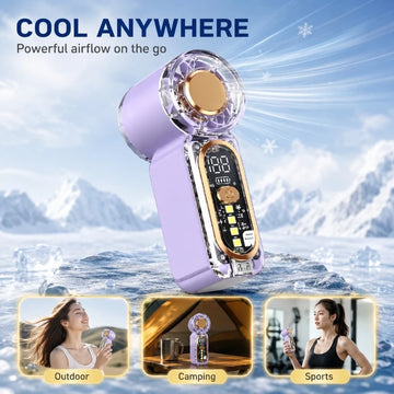 HULMIZONE Portable Mini Turbo Fan With LED Light