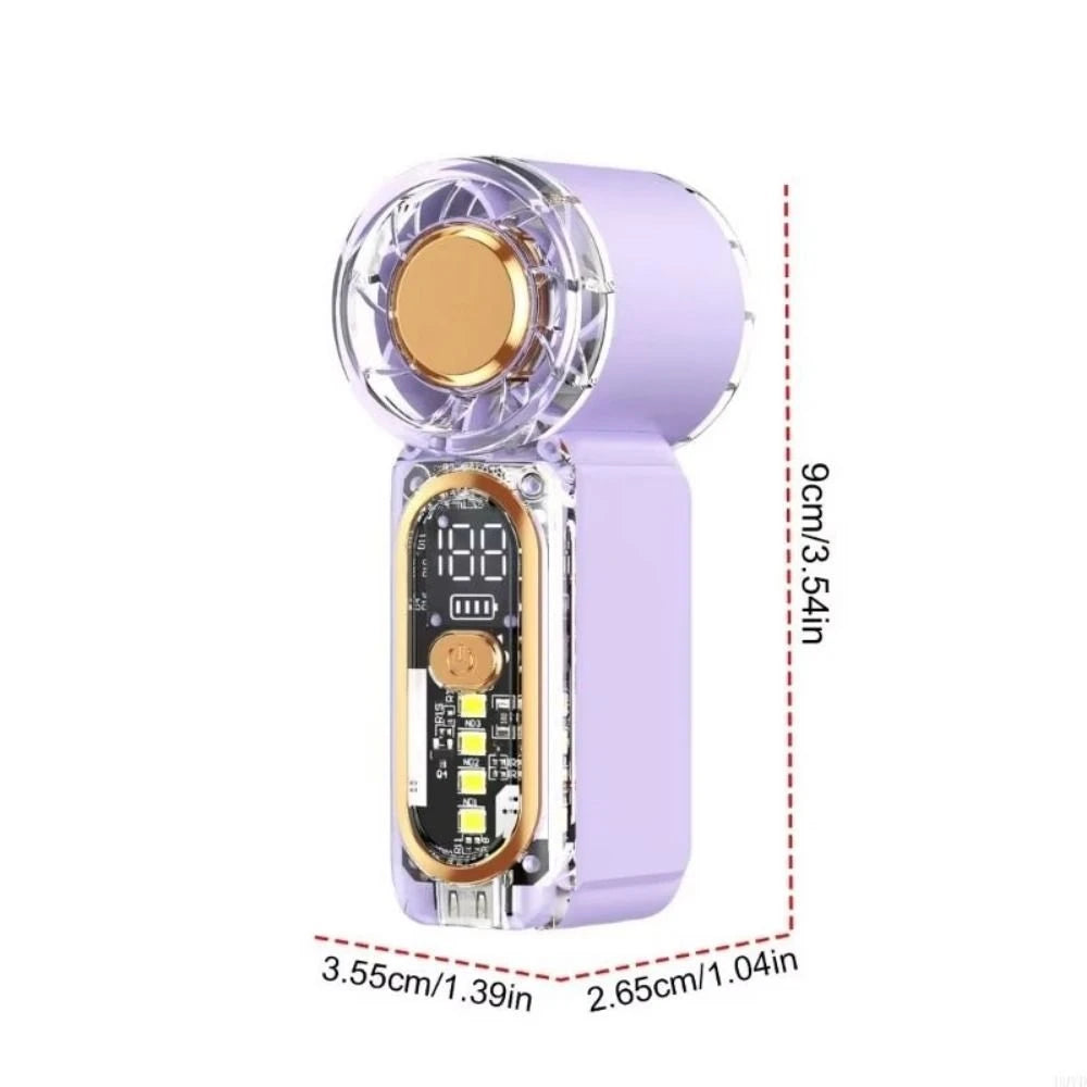 HULMIZONE Portable Mini Turbo Fan With LED Light