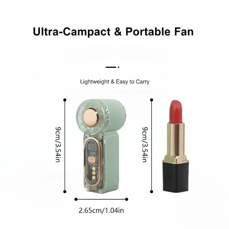 HULMIZONE Portable Mini Turbo Fan With LED Light