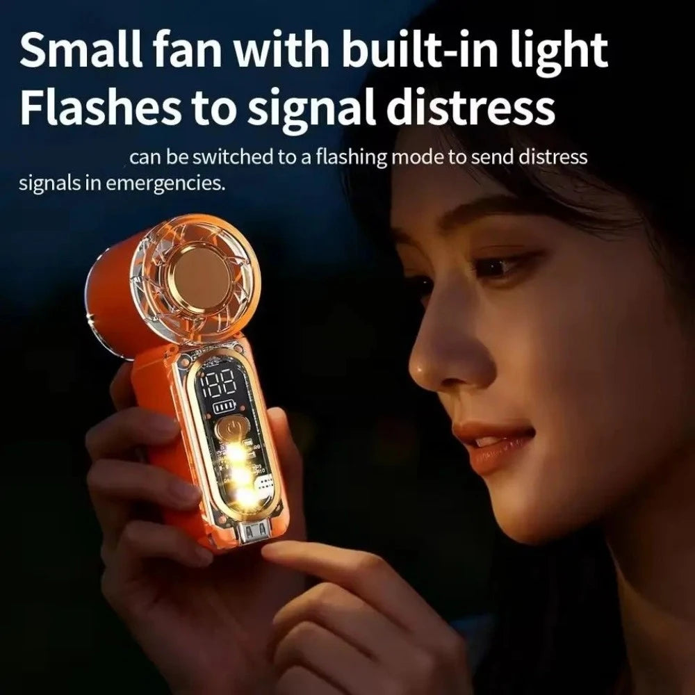 HULMIZONE Portable Mini Turbo Fan With LED Light
