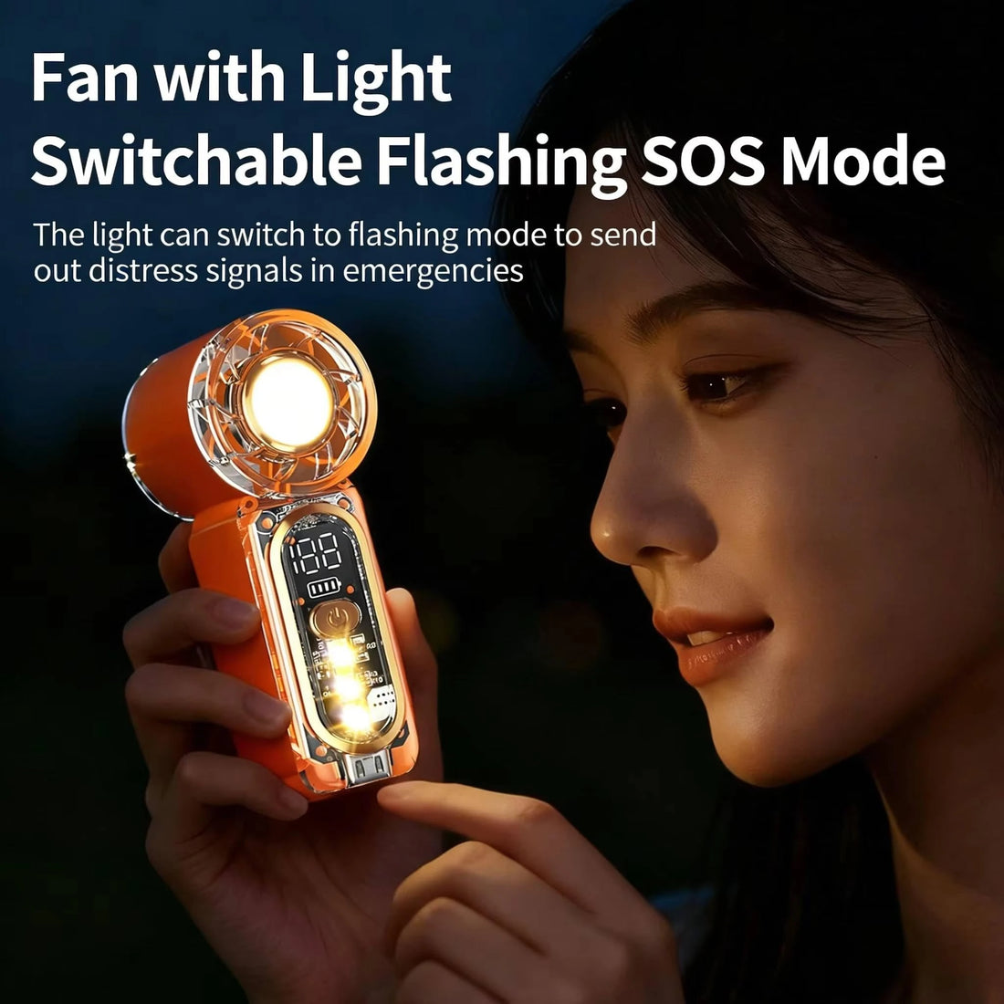 HULMIZONE Portable Mini Turbo Fan With LED Light