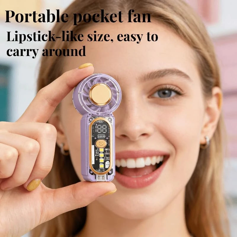 HULMIZONE Portable Mini Turbo Fan With LED Light