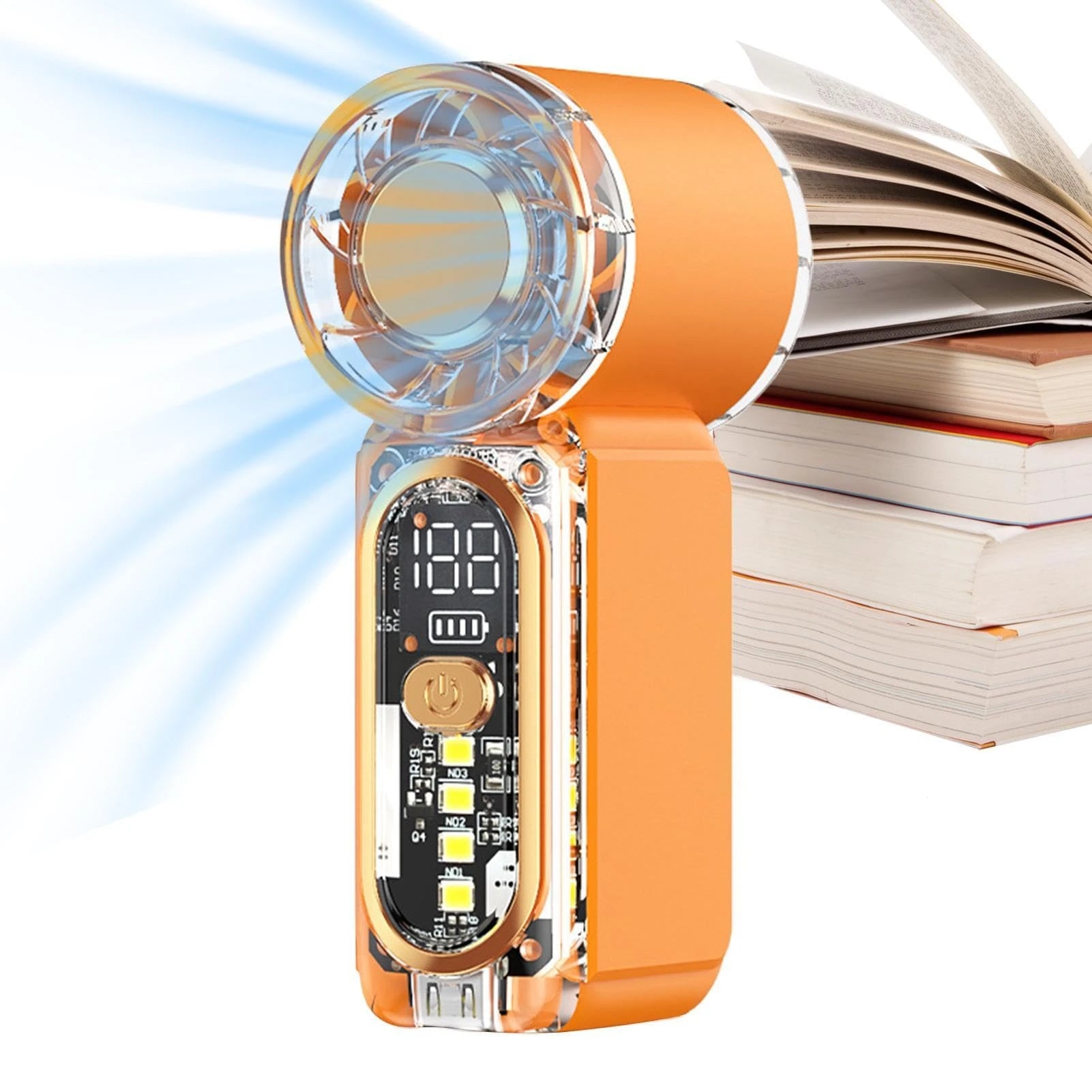 HULMIZONE Portable Mini Turbo Fan With LED Light