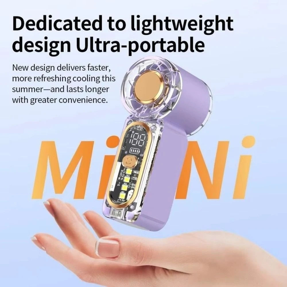 HULMIZONE Portable Mini Turbo Fan With LED Light