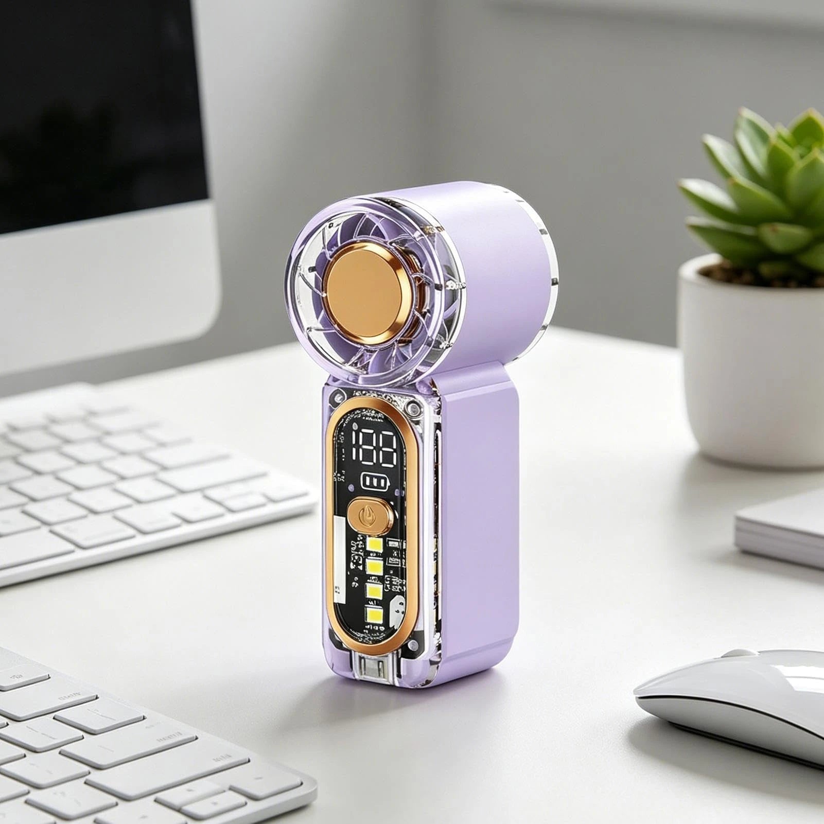 HULMIZONE Portable Mini Turbo Fan With LED Light