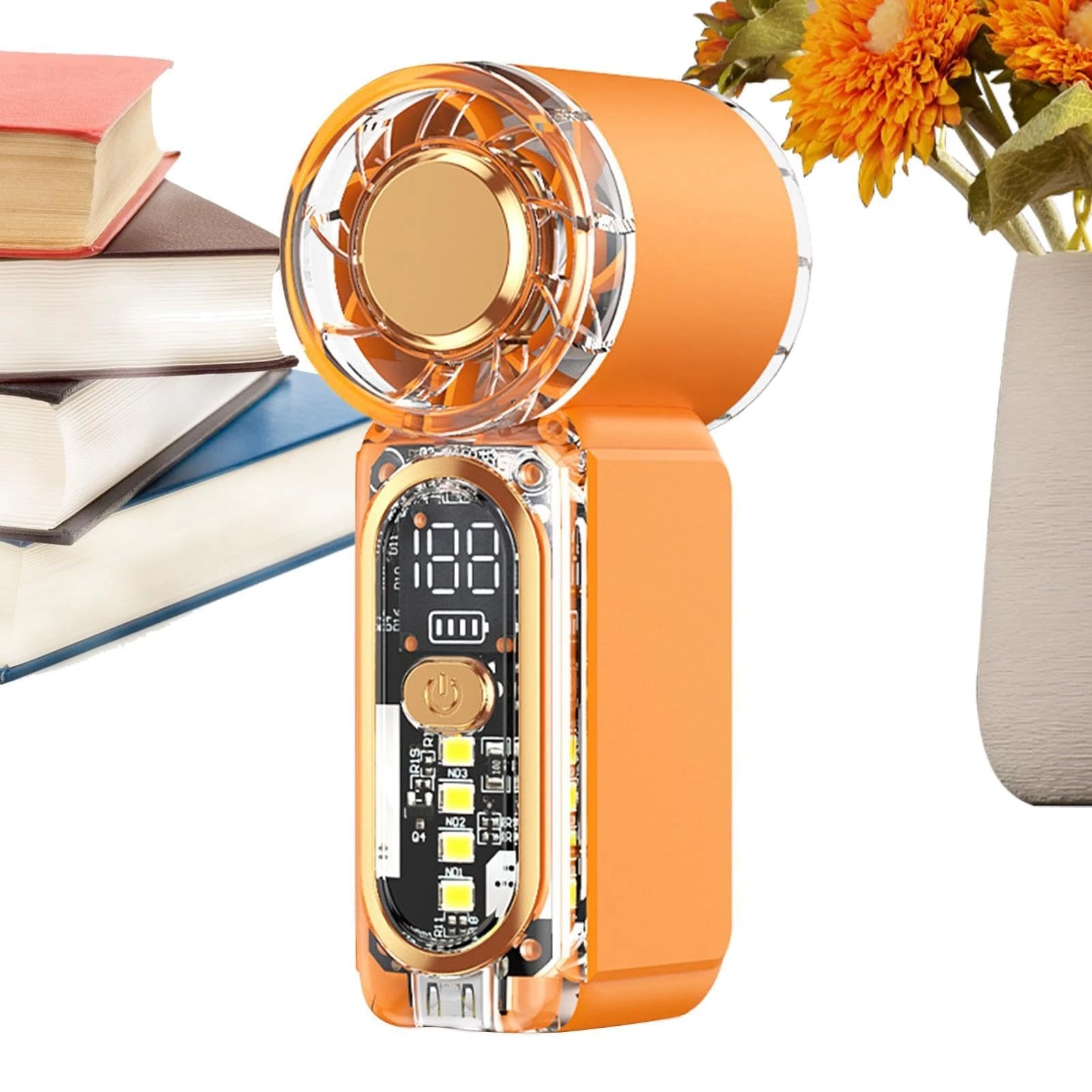 HULMIZONE Portable Mini Turbo Fan With LED Light