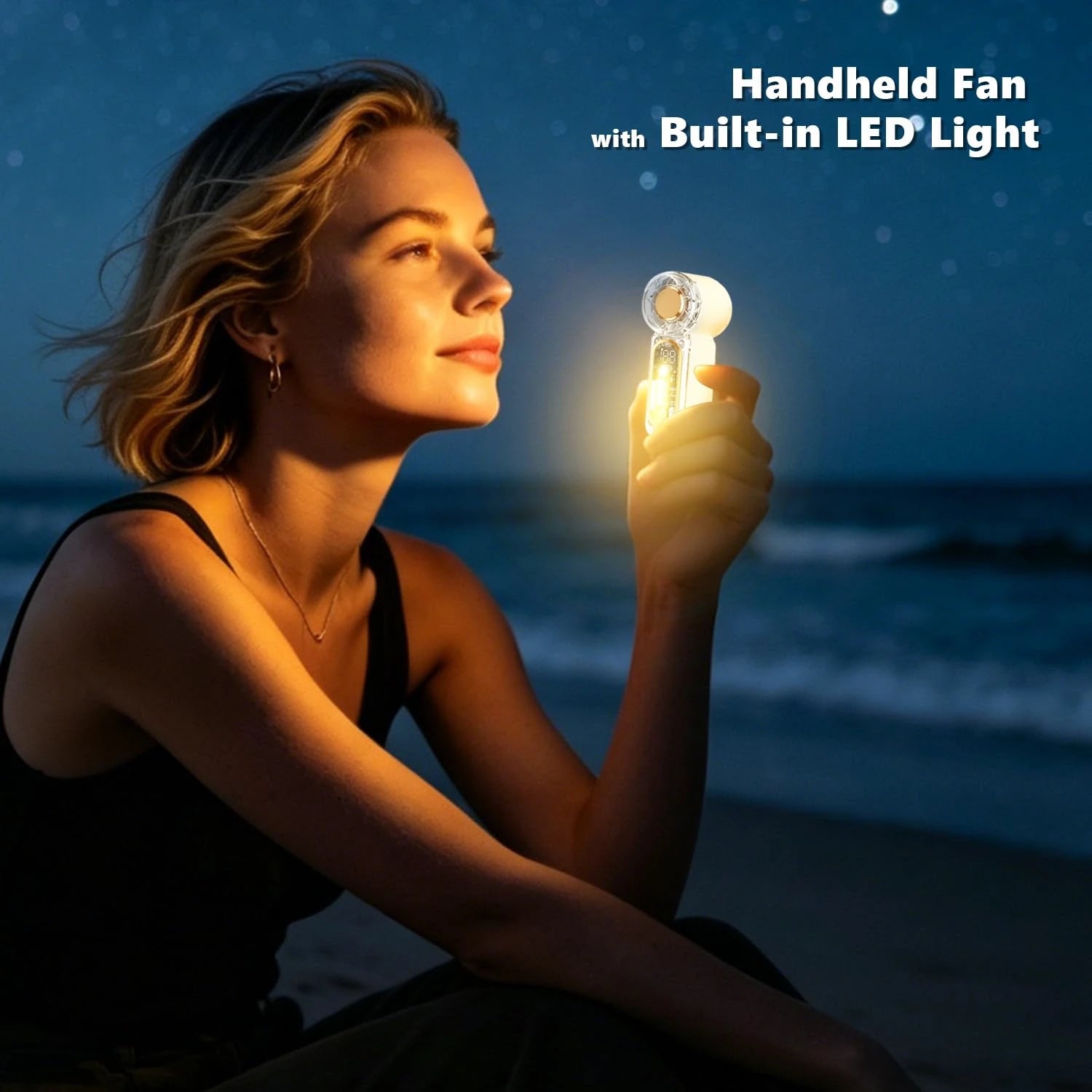 HULMIZONE Portable Mini Turbo Fan With LED Light
