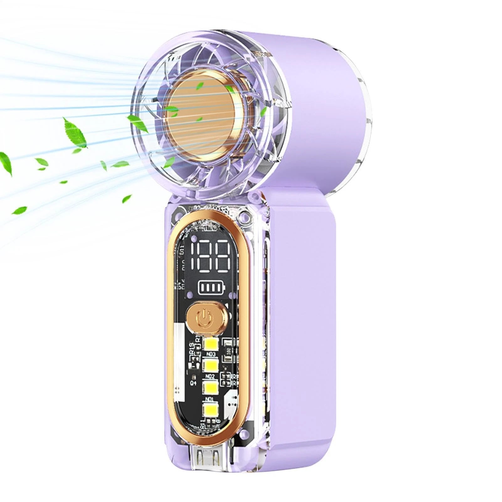 HULMIZONE Portable Mini Turbo Fan With LED Light